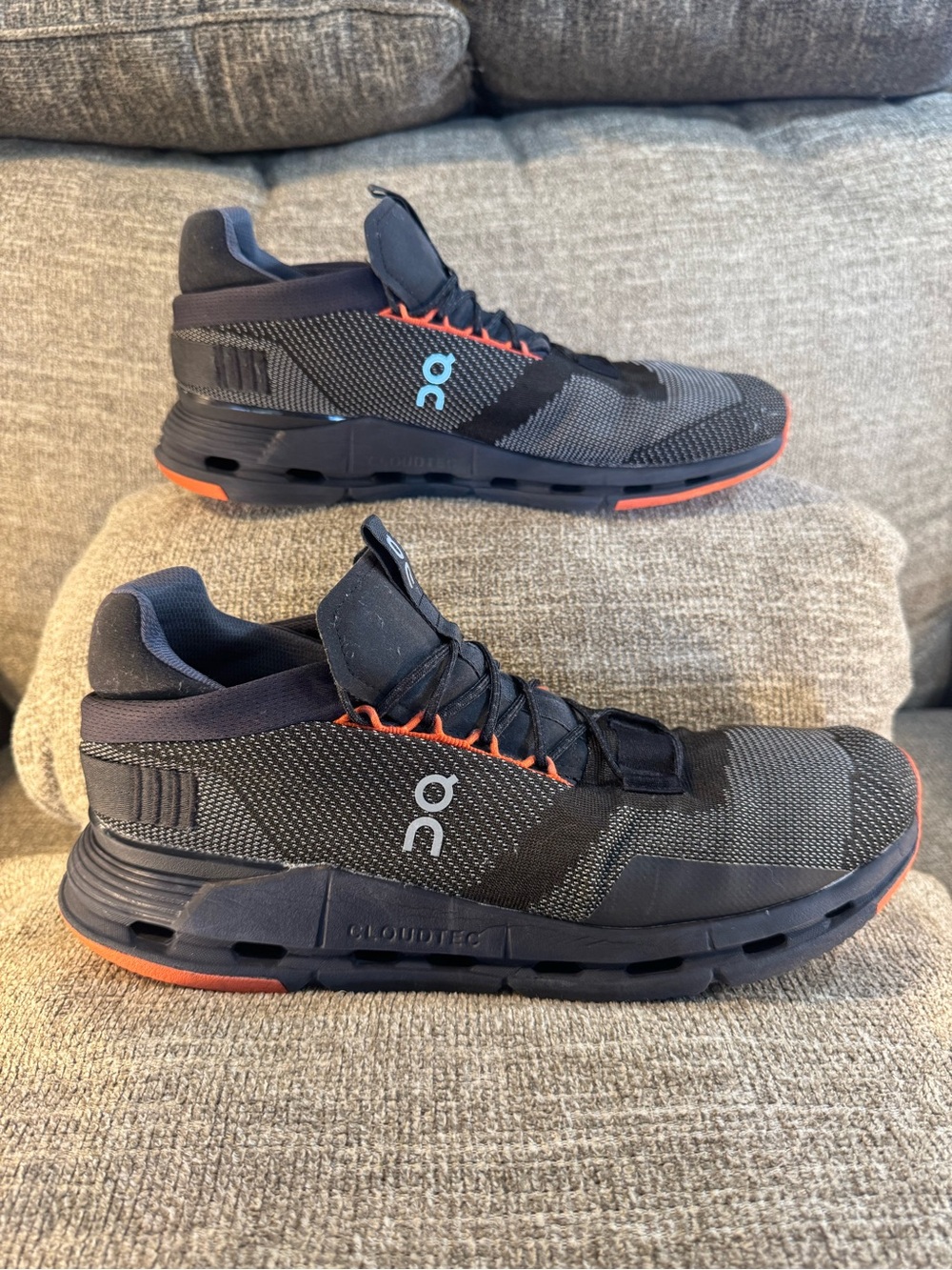 On Running Cloudnova Men’s Running Shoes Black/Flame 26.98127 Size US 12